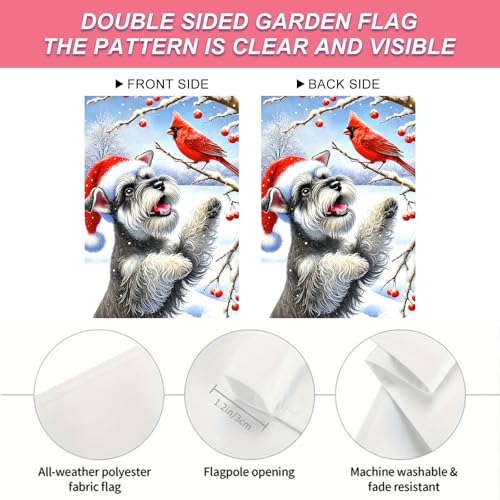Image of BlissYard Dog Red Hat Winter Garden Flag 12x18 Inch Polyester