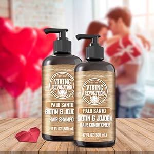 Viking Revolution Palo Santo Mens Shampoo and Conditioner Set with Biotin and Jojoba Oil - Natural Hair Shampoo and Hair Conditioner for Men with Vitamin B5 - Shampoo and Conditioner Set Men (17Oz) Viking Revolution Palo Santo Mens Shampoo and Conditioner Set with Biotin and Jojoba Oil Natural Hair Shampoo and Hair Conditioner for Men with Vitamin B5 Shampoo and Conditioner Set Men 17Oz
