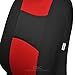 BDK PolyPro Black & Red Car Seat Covers Full Set with Motor-Trend FlexTough All Weather Rubber Car Floor Mats - Front & Rear Split Bench Seat Covers for Cars & Matching Floor Mats for Car Interior