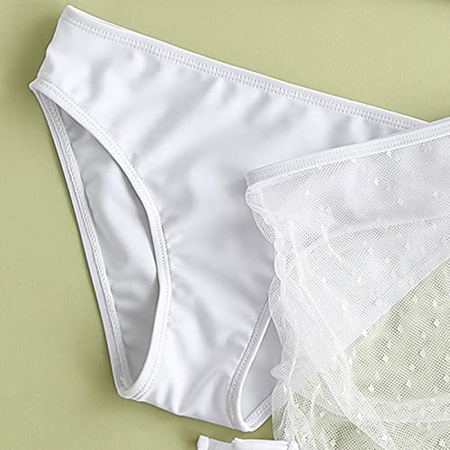 Toddler Girl's 3 Swimsuits Soild Bikini Bathing Suit Briefs Girls Bikini Beach Swimwear Girls (White, 14-16 Years)3
