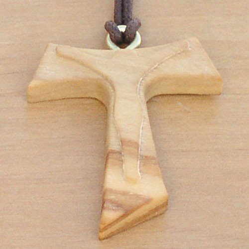 Tau-Kreuz Olivenholz 4 Cm 12 Stück Mit Kordel Sw Franziskaner