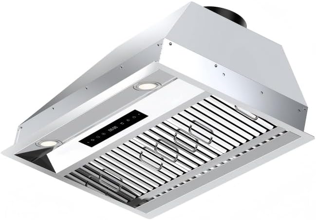 30 Inch Range Hood Insert, 1200 CFM Ultra Quiet DC Motor, Gesture & Touch Control, Ducted/Ductless Convertible, Stainless Steel Built-in Kitchen Vent
