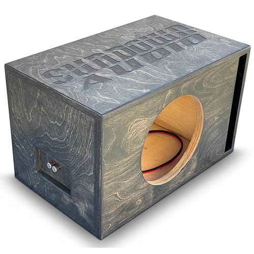 Adire Sundown Xv2 Custom Subwoofer Enclosure – Single 12 Inch Subwoofer Box Ported – 2.5 Cu Ft, 31Hz Tuned, Baltic Birch, Pre-Wired 10ga OFC – Gray Stained Finish USA Made Speaker Box