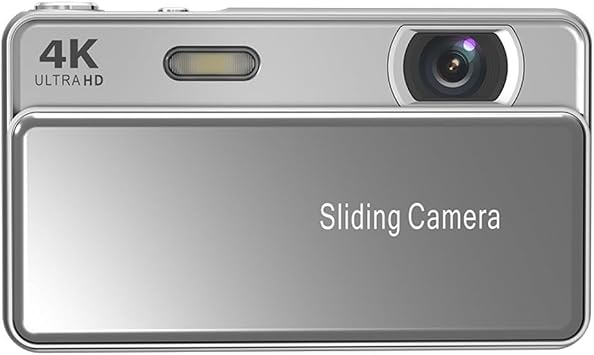 Slider Digital Camera M15, CCD Campus Camera for Photography Video Recording Student Mirrorless Camera Retro Style(Silver)