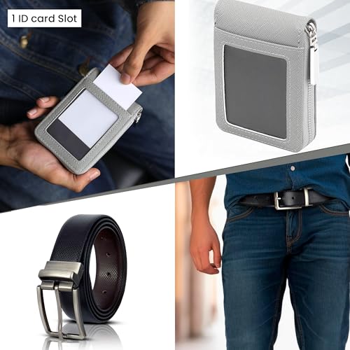 Storite PU Leather 9 Slot Vertical Credit/Debit Card Holder & Belt Combo, Money Wallet Zipper Coin Purse Valentine Gift for Men- (11.5 x 2 x 8 cm) 6 51LFidcQ kL