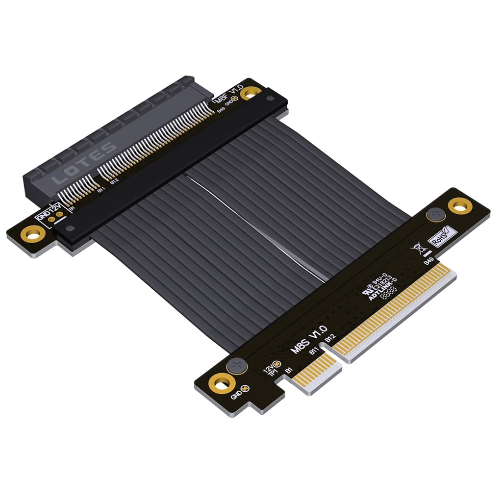 JMT PCI-e 4.0 x8 to x8 Extension Cable 128G/bps High Speed GEN4 for x8 Interface SSD Graphics Card (M88SF,25CM)