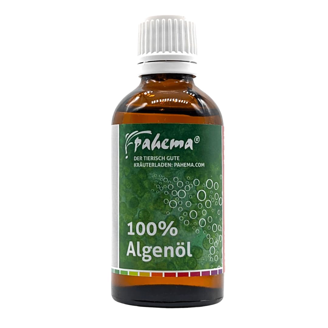 Pahema Algenöl – veganes Omega-3 für Hunde und Katzen mit Tropfer (100 ml) | Reich an Omega-3-Fettsäuren (DHA & EPA) • Vegan • Geeignet bei Fischallergien