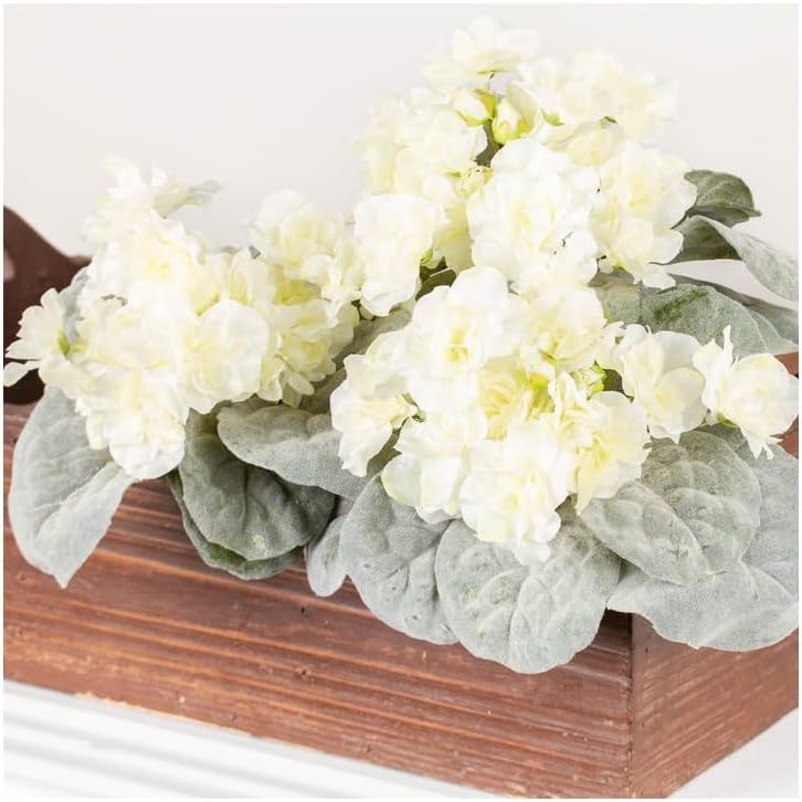 Factory Direct Craft Lavender and Beauty - Arbustos de flores artificiales de seda rosa africana Paquete de 3 flores artificiales individuales de