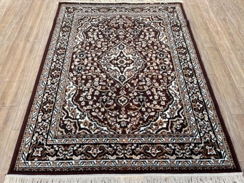 Image of TTC THREAD & TEXTURE CARPET Traditional Comfort: Power-Loomed Carpets for Living Room- Every Space Area Rug Color Brown Size 7x10 Feet (210x300cm)