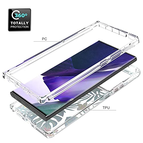 Coque pour Galaxy Note 20 Ultra 5G transparente souple antichoc fleurs