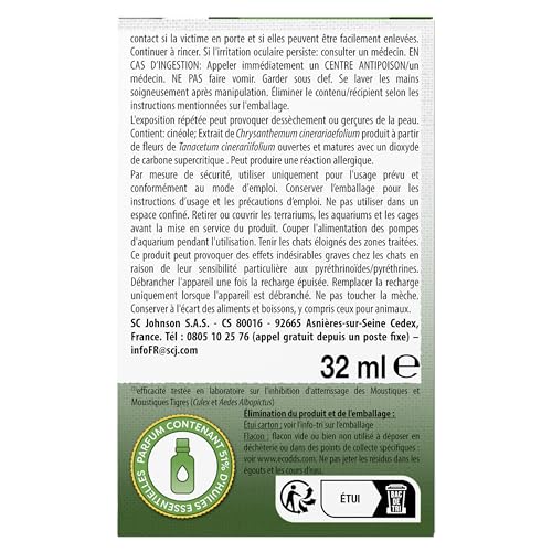 Recharge Pyrel moustiques parfum eucalyptus pour protéger la chambre durant 45 nuits