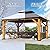 COVERONICS 13FT x 15FT Outdoor Spruce Wood Gazebo - Patio Wooden Frame Gazebo with Galvanized Steel Double Roof, Heavy-Duty Hardtop Gazebos for Garden, Poolside, Deck, Backyard