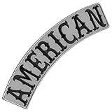 VEGASBEE American Reflective Embroidered Iron-On Patch Biker Jacket Rider Vest TOP Rocker 12" USA Gr