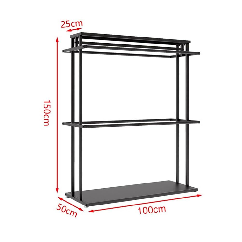 Generico Espositore da Pavimento Regolabile per Campioni di Tessuto - Porta-trapunte, Coperte, Sciarpe, scaffali per esposizioni (Nero, 120x50x150 cm) - Perfetto per Showroom e fiere