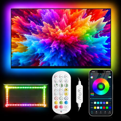 Daymeet LED Lights for TV, 9.8FT RGB TV LED Backlight for 32-43 inch TVs, USB Strip Lights Behind TV, Color Changing Sync with Music, Bluetooth App Controlled...