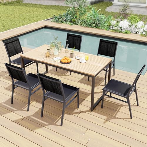Chaise de salle à manger d'extérieur légère sans accoudoirs pour petits espaces de balcon - 8