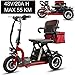 Produktbild Msoah Dreirad Retro Elektromobil Elektroroller, Elektro-Dreirad-Roller, Faltbare Beweglich Erwachsene Behinderte Älteres Scooter Batterie-Auto, 48V20AH/55km-Lithium-Batterie, Rot
