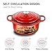Miereirl 6 Quart Enameled Dutch Oven Pot with Lid, Cast Iron Dutch Oven with Dual Handles for Bread Baking, Cooking, Non-stick Enamel Coated Cookware (Red)