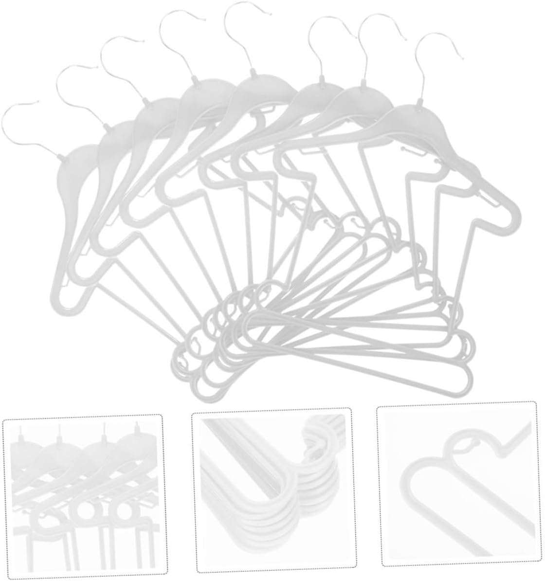 12 Pack White Plastic Baby Clothes Hangers for Toddlers, Boy Girl Hangers