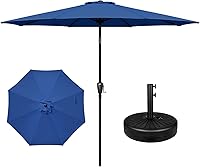 Vista 20 de YSSOA Sombrilla de patio de 9 pies con 8 varillas resistentes, paquete de 2 unidades de 9 pies, color rojo, paquete de 2