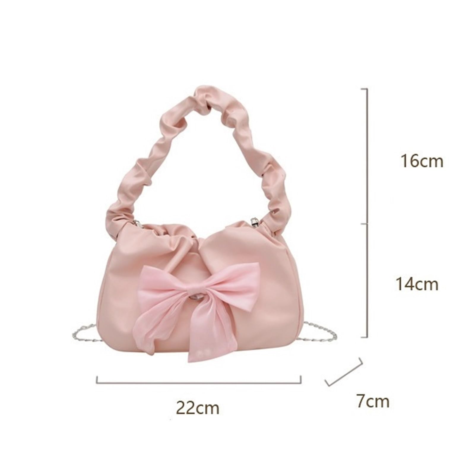 Bolsos De Embrague Florales Bolso dulce con lazo con volantes, cadena for mujer, temperamento moderno, bolso cruzado informal versátil for ir al trabajo