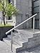 ZALNVEY Outdoor 5 Step Handrail, DIY 304 Stainless Steel Transitional Hand Rails with Installation Kit,Silver Porch Stair Railing for Concrete Brick or Wooden Steps, 67x36