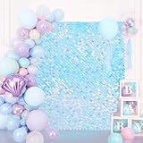 Shimmer Wall Backdrop Mermaid Panel - Glitter Panels 4ftx6ft Fish Scales Balloons Kit for Birthday Anniversary Engagement Bachelorette Parties Decorations