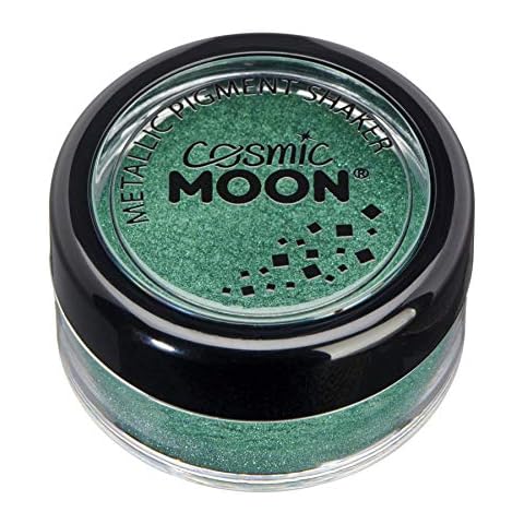 Matte Metallic Pigment Loose Face Powder | Green | Cosmic Moon | Cosmetic Pearlescent Powder | Eye Shadow, Makeup for Face, Eyes & Body Cover