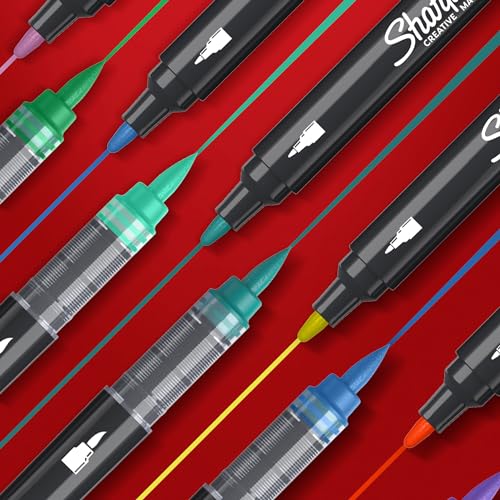 Image of Sharpie Creative Marker Acrylic Paint Pens | Water-Based Paint Markers | No-Bleed Ink Writes on Most Surfaces | Bullet Tip | School & Revision Supplies | Assorted Colours | 5 Count