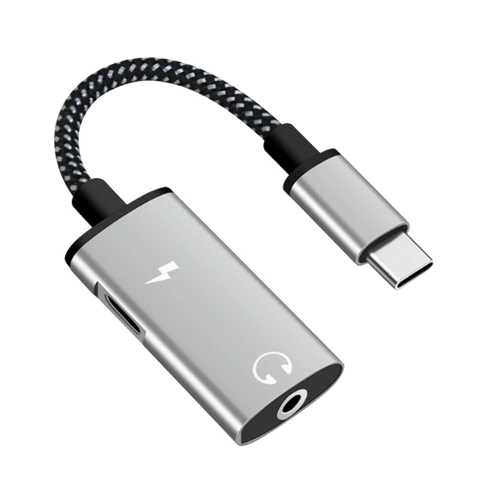 USB C to 3.5mm Audio and Charger Adapter, 2 IN 1 USB C to Aux Audio Jack Splitter Adapter Compatible with iPhone 15 Pro/15 Pro Max/15/15 Plus, 16 Pro/