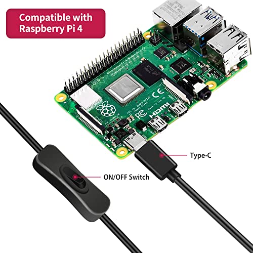 Image of GeeekPi 18W 5V 3.6A Power Supply for Raspberry Pi 4 /Orange Pi 5&5B, Type C with ON /Off Switch and Micro USB Adapter