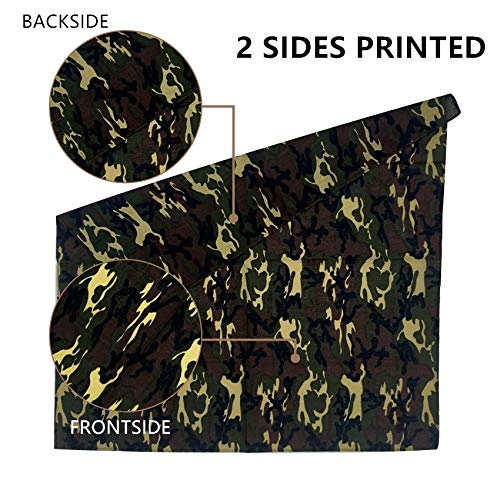 Junvena CAMOUFLAGE Cotton Bandanas 12 Packs 22"X 22 Inch Double Sides Printed Unisex Kerchief thumb #1