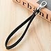 Hamdecro Wristlet Strap, Genuine Leather Wrist Lanyard Hand Strap Replacement for Wallet Purse Clutch Pouch Phone Keychains, Silver Buckle - Black