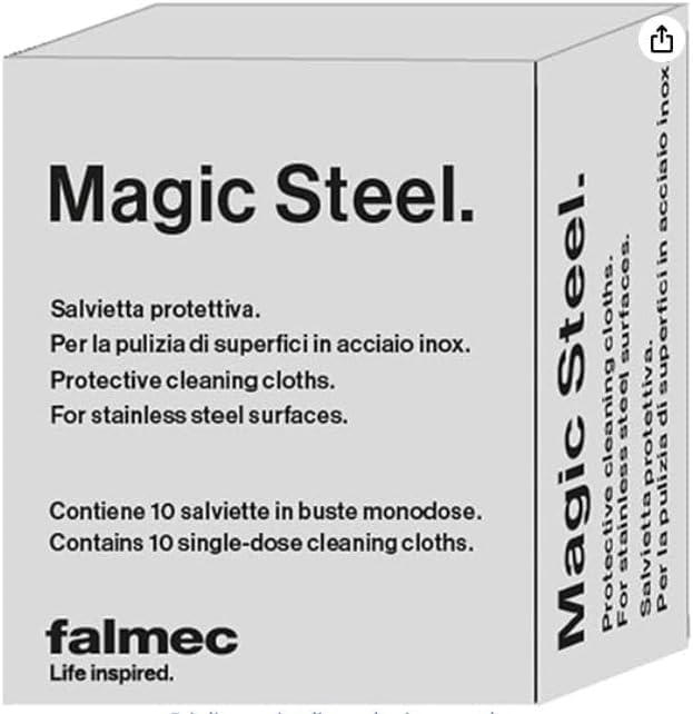 Falmec Magic Steel 10 salviette per pulizia e protezione acciaio