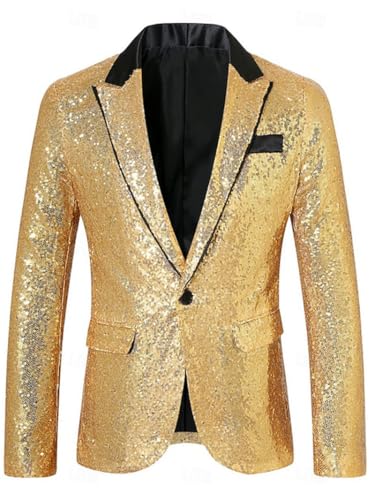 Chaqueta de lentejuelas para niños color dorado miniatura 6