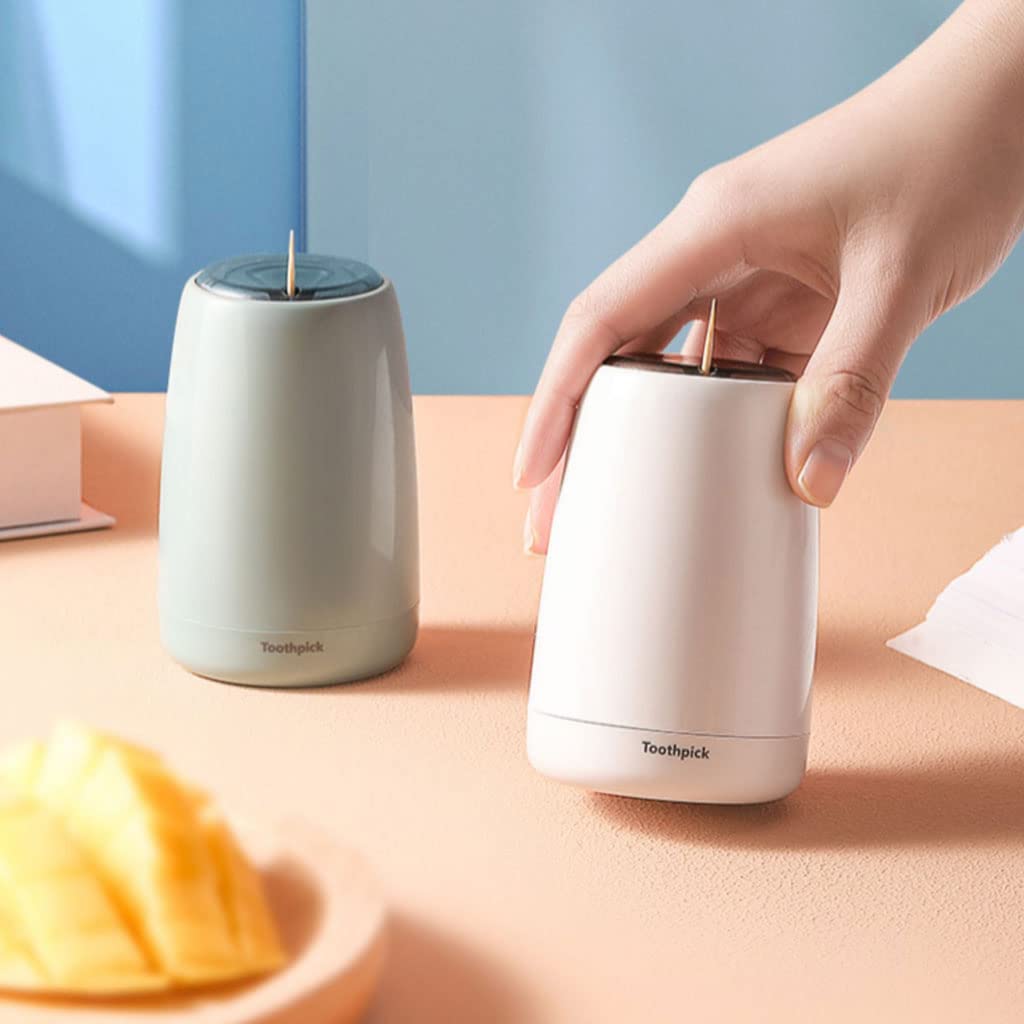 Zahnstocherspender, Zahnstocherbox, modischer automatischer Halter aus Kunststoff für den Schreibtisch, einfacher Druckknopf-Pop-up-Halter für Cafés und Hotels