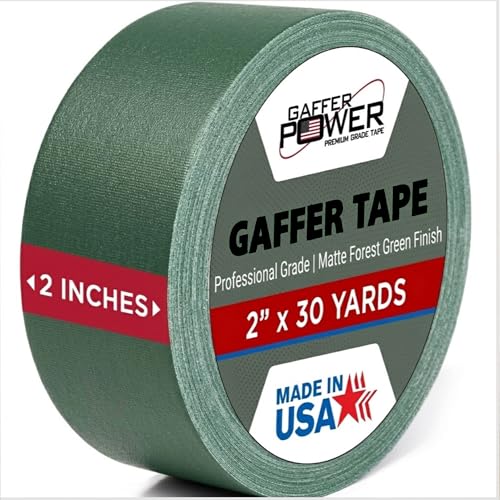Gaffer Power Forest Green Gaffer Tape 2” x 30 Yards – No Residue, Outdoor Blending, Made in USA...