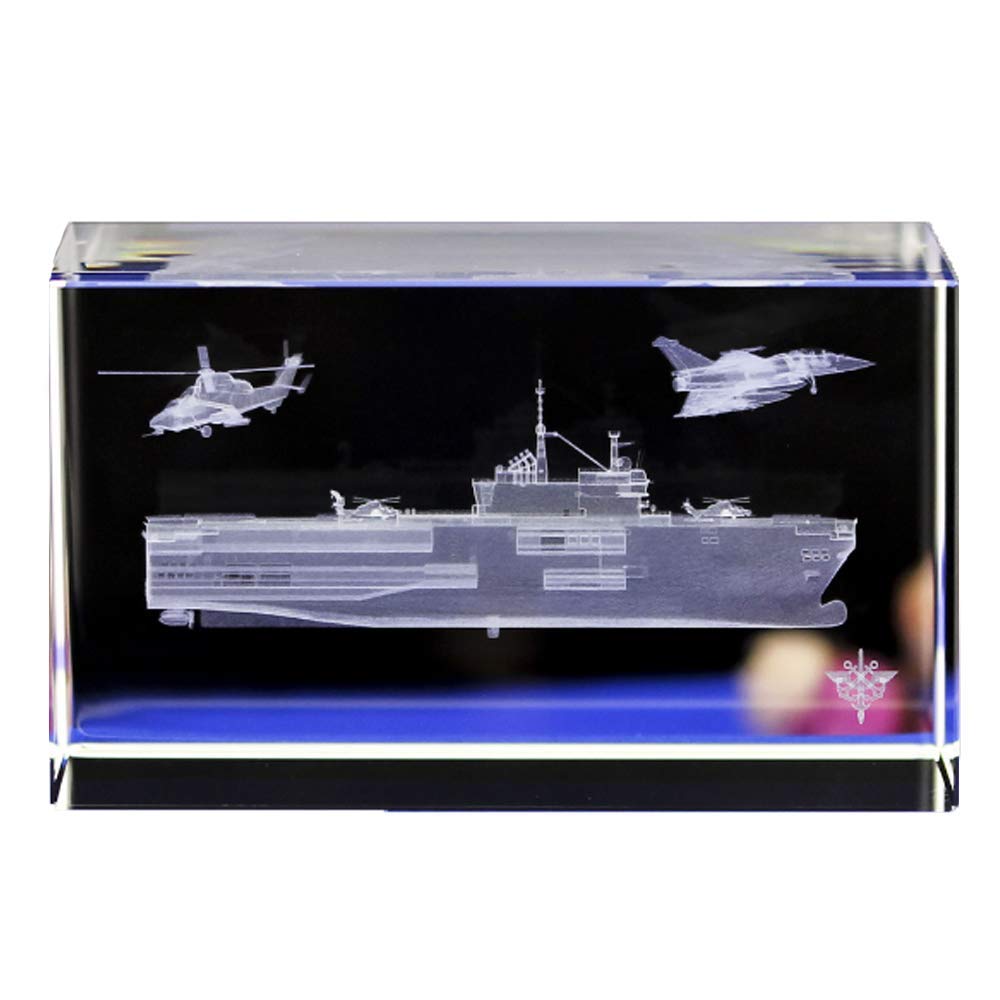 Sdydsge One Color Crystal Ornaments, Glass Crafts,3D Statue Decor Aircraft Carrier Crystal Inner Carvings Ornaments Souvenirs