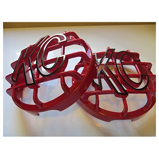KC HiLiTES 6" Grill Guards KC Light Covers, Red and Black Set of 2 (NOT for Apollo)
