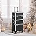 Yaheetech 3 in 1 Friseurkoffer Alu Kosmetikkoffer Trolley Beautycase Koffer Trolley mit Schlösser und Tragegurt, Schwarz