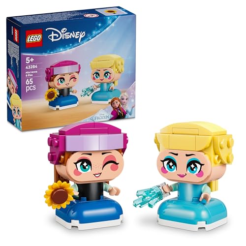 LEGO | Disney Frozen Mini-Anna e Mini-Elsa - Personaggi delle Principesse Giocattolo - con 2 Mini Bamboline, un Girasole e un Fulmine di Ghiaccio - Piccola Idea Regalo per Bambine da 5 Anni - 43284