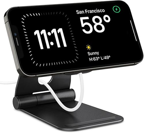 Spigen Mag Fit S - Soporte de carga ajustable de aluminio compatible con iPhone 15141312, AirPod Pro, AirPod Pro 2, soporte de carga para AirPod 3,