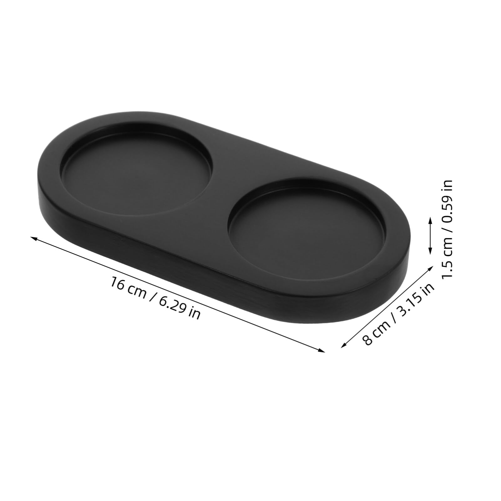 Luxshiny Wooden Pepper Grinder Base Tray 5.71X2.76X0.51In Non-Slip Kitchen Pepper Mill Holder Condiment Tray for and Salt Storage - Image 2