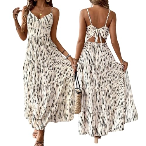 Robe de plage longue silhouette raffinée col en V finitions soignées