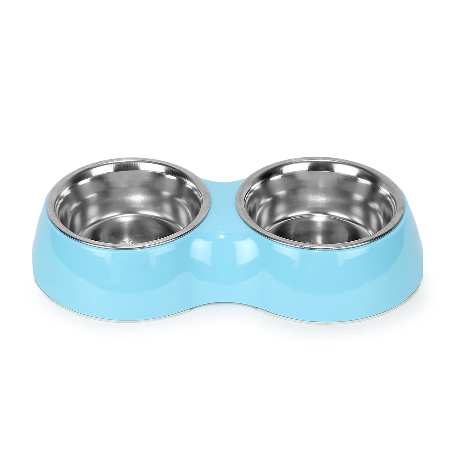 Basil Double Dinner Set Stainless Steel Food Water Feeding Bowls (Melamine Bowls Blue Color & Size: Small (400ml)) for Pets, Dogs, Cats, Puppy (B098B1B5J1) Amazon Price History, Amazon Price Tracker