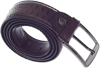 حزام كلاسيكي من الجلد الطبيعي بنمط ثعبان للرجال من كيمت فاشون