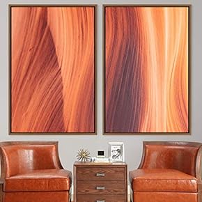 signwin 2 Piece Framed Canvas Wall Art Natural...