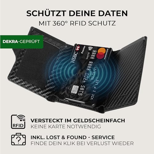 Geldbörse Unisex Puristo KLIK Classic Slim Wallet mit Münzfach