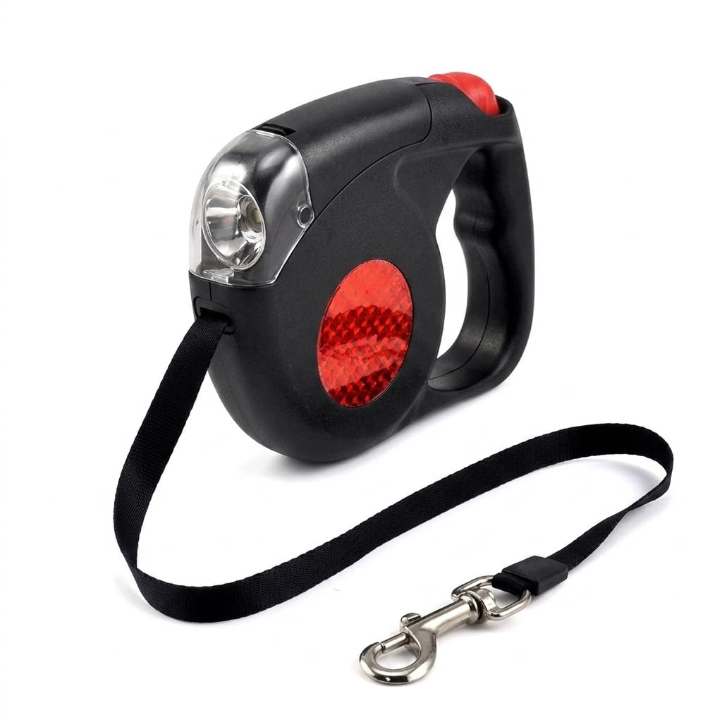 Retractable Dog Lead – Strong Extendable Dog Leash with Anti-Slip Brake & One-Button Control, Heavy Duty 4.5m Extension Lead for Small & Large Dogs (Black)