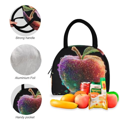 Neon Fruits Print Backpack Set with Lunch Bag, Large Capacity Travel Backpacks and Lunch Box Insulated for Commute Hiking Picnic4